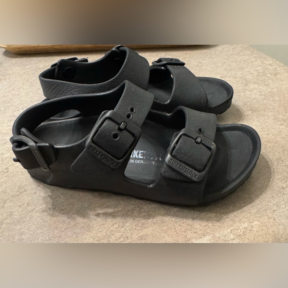 Birkenstock Black Platform Sandals with Adjustable Straps
